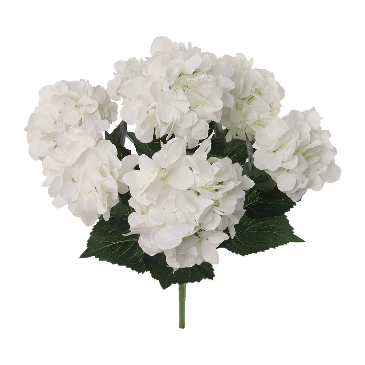 20" Hydrangea Bush - 7 Silk Flowers with Lifelike Leaves, Artificial Greenery, Perfect for Home, Office & Wedding Décor - Spring & Year-Round Accent, Floral Home by Artificial Flowers